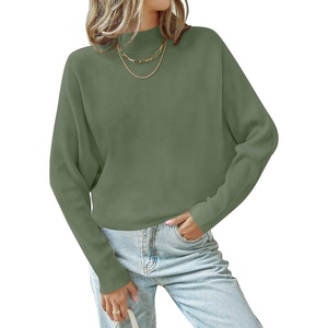 ZESICA Women’s Fall Winter Turtleneck Long Batwing Sleeve Sweaters(Olive)