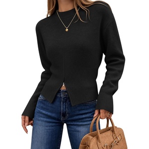ZESICA Women’s Fall Zipper Pullover Sweaters 2026 Cozy Ribbed Knit Tops(Black)