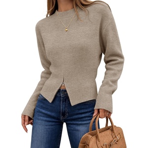ZESICA Women’s Fall Zipper Pullover Sweaters 2026 Cozy Ribbed Knit Tops(Oatmeal)