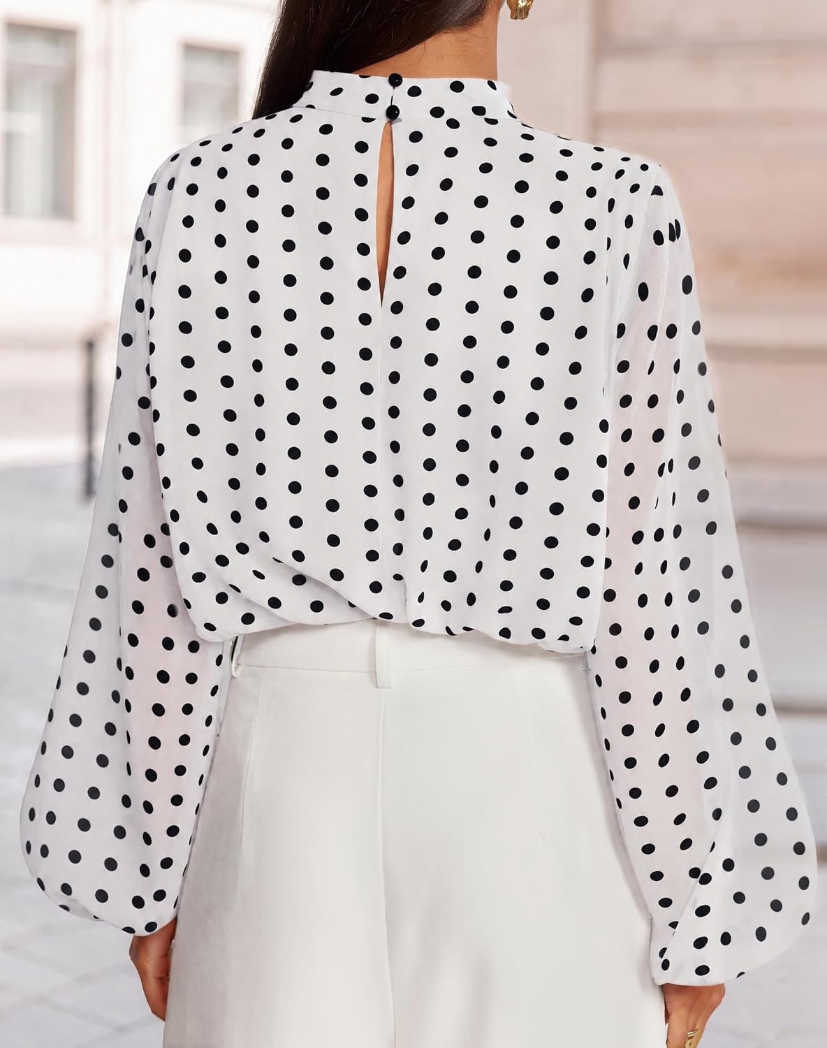 image:imageZESICA Womens Dressy Casual Blouses Fall Long Sleeve Chiffon TopsWhite