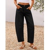ZESICA 2026 Barrel Jeans for Women Trendy Wide Leg Pants(Black)