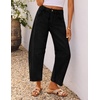ZESICA 2026 Barrel Jeans for Women Trendy Wide Leg Pants(Black)