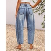 ZESICA 2026 Barrel Jeans for Women Trendy Wide Leg Pants(Blue)