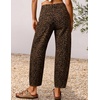 ZESICA 2026 Barrel Jeans for Women Trendy Wide Leg Pants(Browncheetah)