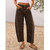 ZESICA 2026 Barrel Jeans for Women Trendy Wide Leg Pants(Browncheetah)