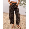 ZESICA 2026 Barrel Jeans for Women Trendy Wide Leg Pants(Brownleopard)