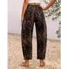 ZESICA 2026 Barrel Jeans for Women Trendy Wide Leg Pants(Brownleopard)