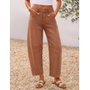 ZESICA 2026 Barrel Jeans for Women Trendy Wide Leg Pants(Caramel)