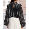 ZESICA Women‘s Dressy Casual Blouses Fall Long Sleeve Chiffon Tops(Black)