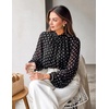 ZESICA Women‘s Dressy Casual Blouses Fall Long Sleeve Chiffon Tops(Black)