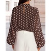 ZESICA Women‘s Dressy Casual Blouses Fall Long Sleeve Chiffon Tops(Brown)