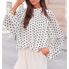 ZESICA Women‘s Dressy Casual Blouses Fall Long Sleeve Chiffon Tops(White)