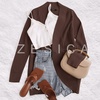 ZESICA Womens Fall Fashion Open Front Cardigan Sweaters(Coffee)