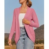 ZESICA Womens Fall Fashion Open Front Cardigan Sweaters(Darkpink)