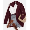 ZESICA Womens Fall Fashion Open Front Cardigan Sweaters(Wine)
