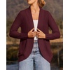 ZESICA Womens Fall Fashion Open Front Cardigan Sweaters(Wine)