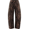 ZESICA 2026 Barrel Jeans for Women Trendy Wide Leg Pants(Brownleopard)