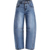ZESICA 2026 Barrel Jeans for Women Trendy Wide Leg Pants(Mid Blue)