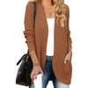 ZESICA Womens Fall Fashion Open Front Cardigan Sweaters(Brown)