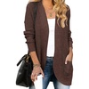 ZESICA Womens Fall Fashion Open Front Cardigan Sweaters(Coffee)