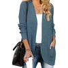 ZESICA Womens Fall Fashion Open Front Cardigan Sweaters(Dustyblue)