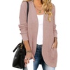 ZESICA Womens Fall Fashion Open Front Cardigan Sweaters(Dustypink)