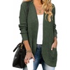 ZESICA Womens Fall Fashion Open Front Cardigan Sweaters(Green)