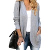 ZESICA Womens Fall Fashion Open Front Cardigan Sweaters(Grey)