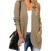 ZESICA Womens Fall Fashion Open Front Cardigan Sweaters(Lightkhaki)