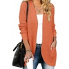 ZESICA Womens Fall Fashion Open Front Cardigan Sweaters(Orange)