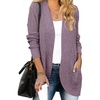 ZESICA Womens Fall Fashion Open Front Cardigan Sweaters(Purple)