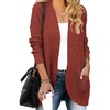 ZESICA Womens Fall Fashion Open Front Cardigan Sweaters(Rust)