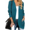 ZESICA Womens Fall Fashion Open Front Cardigan Sweaters(Teal)