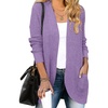 ZESICA Womens Fall Fashion Open Front Cardigan Sweaters(Violet)