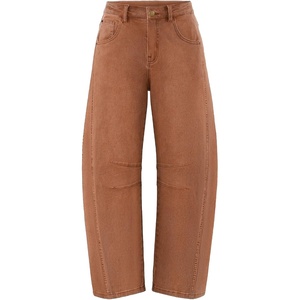 ZESICA 2026 Barrel Jeans for Women Trendy Wide Leg Pants(Caramel)