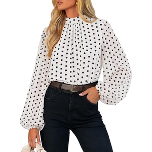 ZESICA Women‘s Dressy Casual Blouses Fall Long Sleeve Chiffon Tops(White)