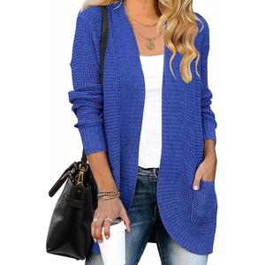 ZESICA Womens Fall Fashion Open Front Cardigan Sweaters(Blue)