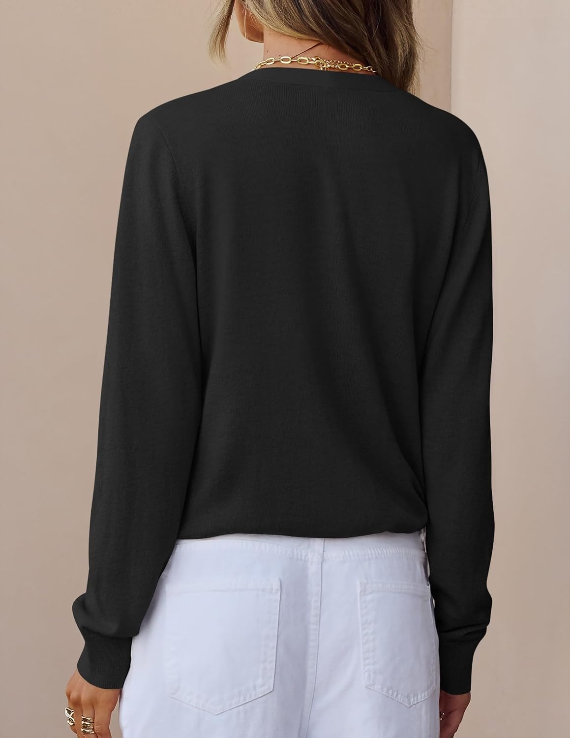 image:imageZESICA Womens Wool Blend Lightweight Cardigan Sweaters 2026 Fall OutfitsBlack