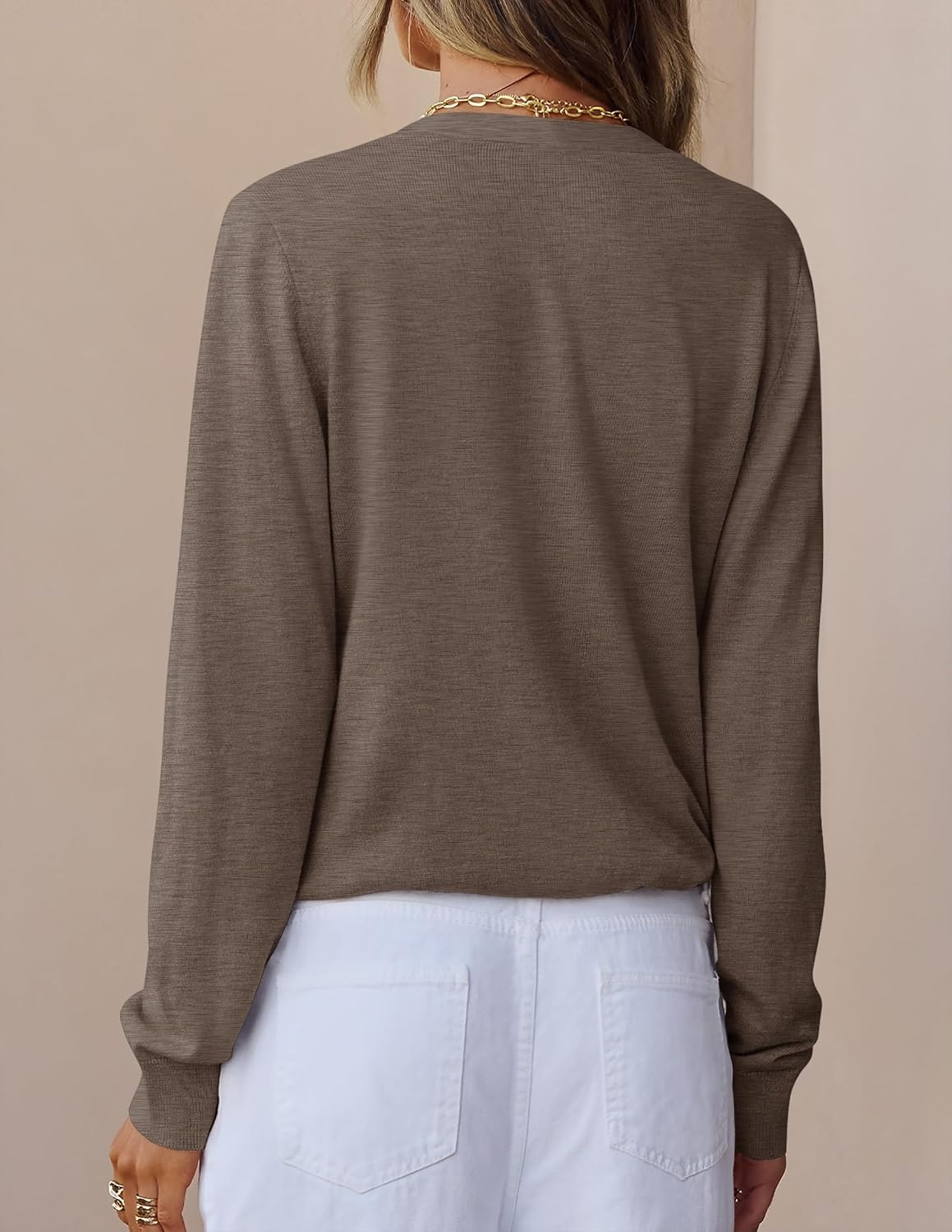 image:imageZESICA Womens Wool Blend Lightweight Cardigan Sweaters 2026 Fall OutfitsBrown