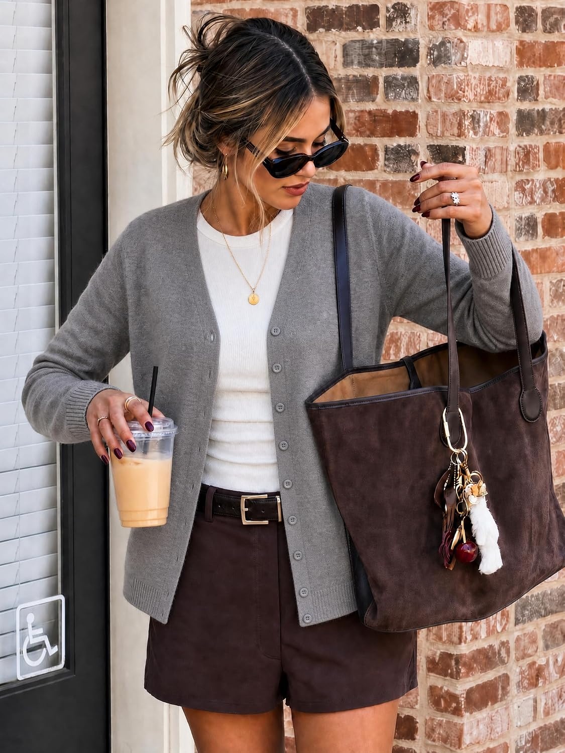 image:imageZESICA Womens Wool Blend Lightweight Cardigan Sweaters 2026 Fall OutfitsGray