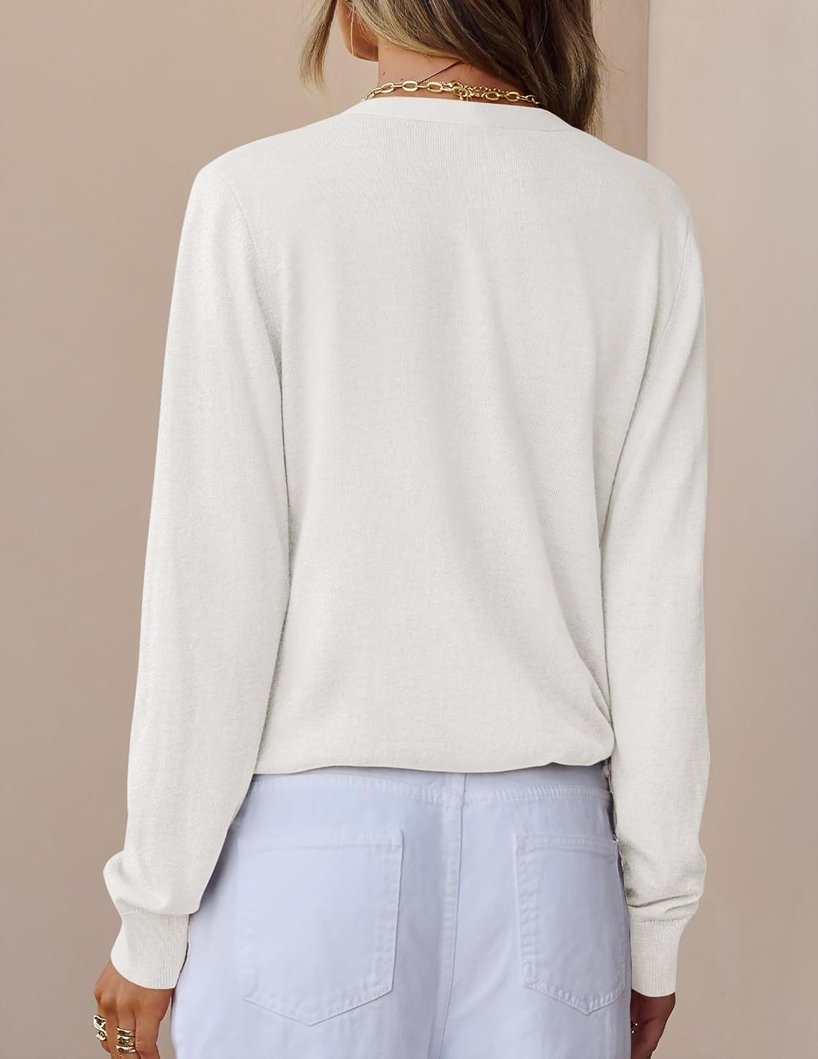 image:imageZESICA Womens Wool Blend Lightweight Cardigan Sweaters 2026 Fall OutfitsWhite