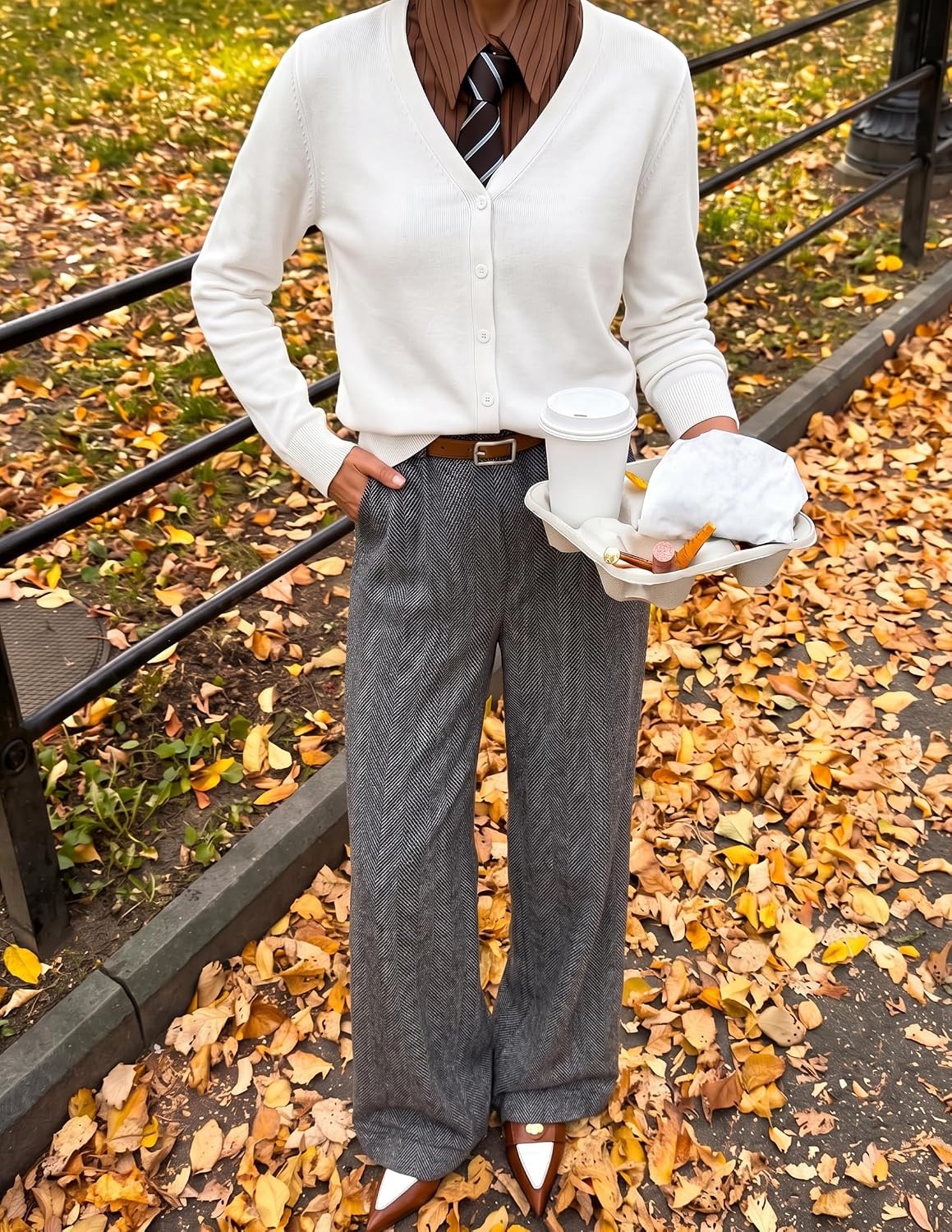 image:imageZESICA Womens Wool Blend Lightweight Cardigan Sweaters 2026 Fall OutfitsWhite