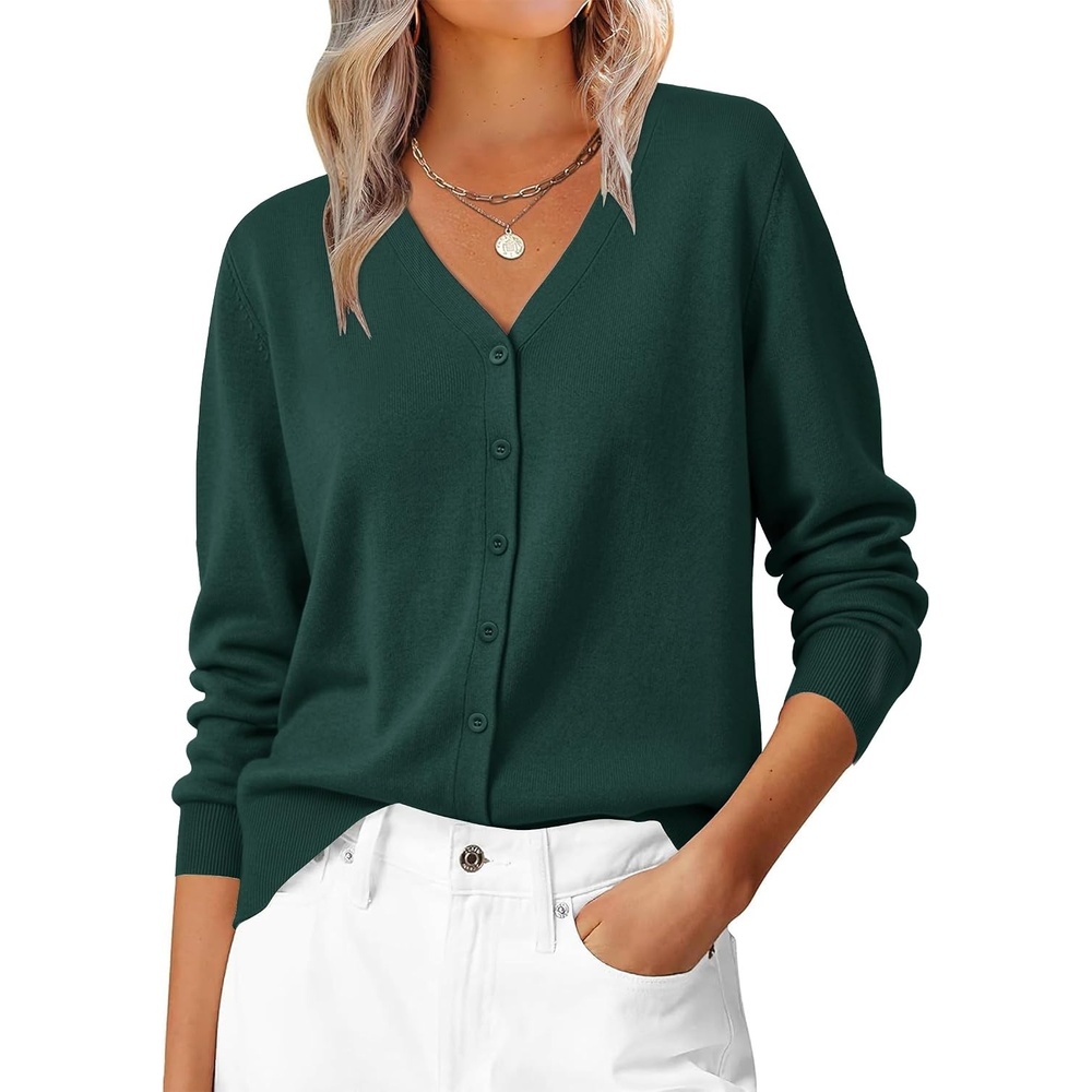 image:imageZESICA Womens Wool Blend Lightweight Cardigan Sweaters 2026 Fall OutfitsDarkgreen