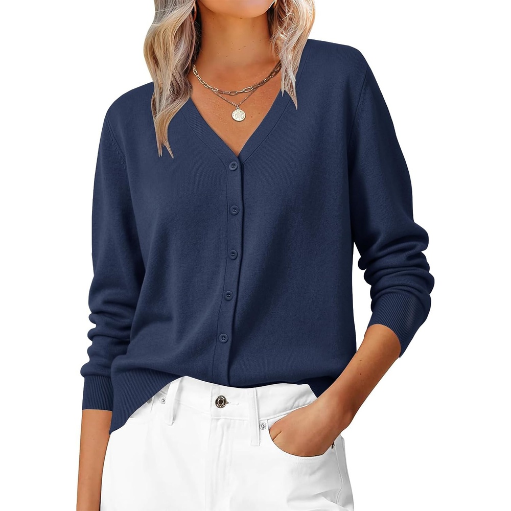 image:imageZESICA Womens Wool Blend Lightweight Cardigan Sweaters 2026 Fall OutfitsNavy