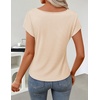 ZESICA Women’s Summer Cowl Neck Short Sleeve Tops Business Casual Blouse(Apricot)