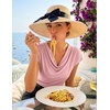 ZESICA Women’s Summer Cowl Neck Short Sleeve Tops Business Casual Blouse(Pink)