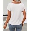 ZESICA Women’s Summer Cowl Neck Short Sleeve Tops Business Casual Blouse(White)