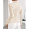 ZESICA Womens Turtleneck Long Sleeve Shirts Basic Slim Fit Knit Sweater Top(Apricot)