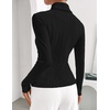 ZESICA Womens Turtleneck Long Sleeve Shirts Basic Slim Fit Knit Sweater Top(Black)