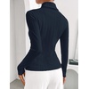 ZESICA Womens Turtleneck Long Sleeve Shirts Basic Slim Fit Knit Sweater Top(Navy)